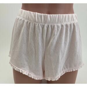 Victoria’s Secret NWT Pink Cotton Sleep Shorts PJ Bottoms Ruffle Trim - Size XL